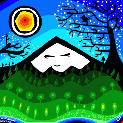 La montagne silencieuse - 70x70